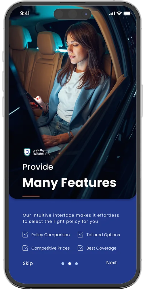 Bawales app features screen