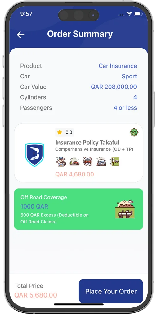 Bawales app order summary screen